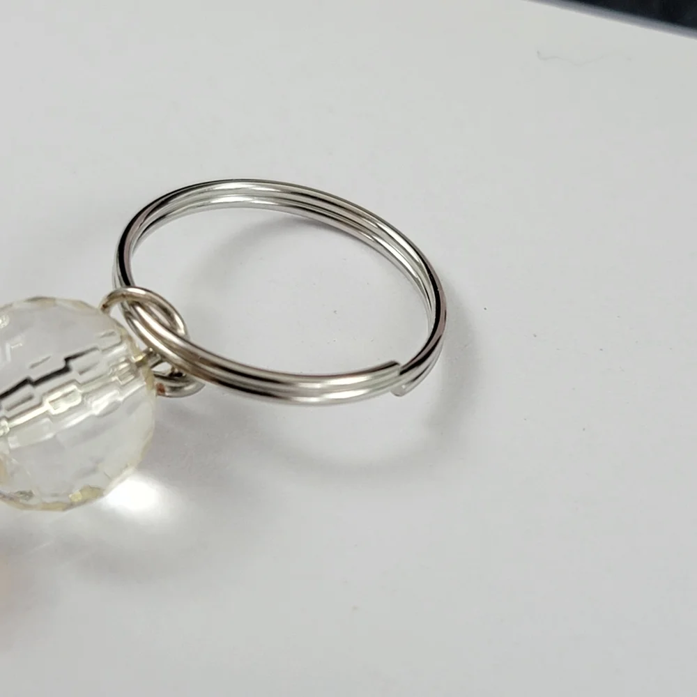 Handmade Gold & Violet Charm Keychain Bag Charm Crystal Beaded Accessory